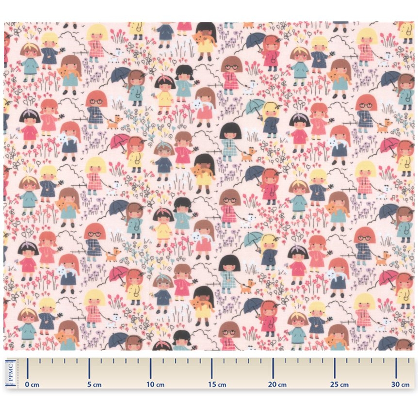 Tissu Coton Au Mètre Petites Filles Pop