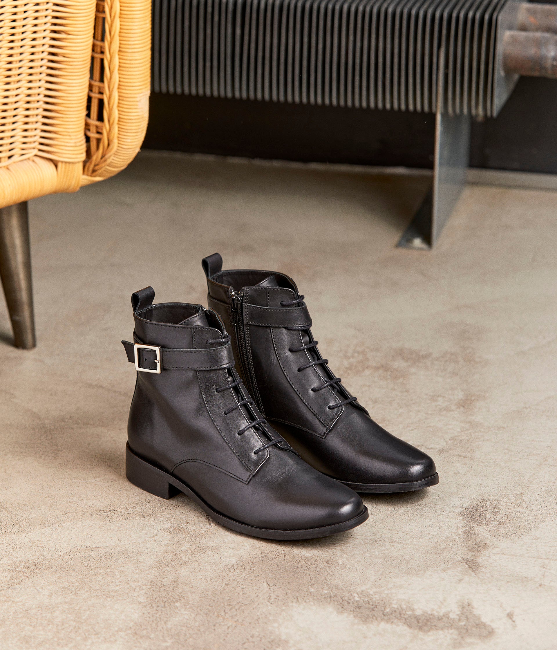 Bottines noires cuir Marc