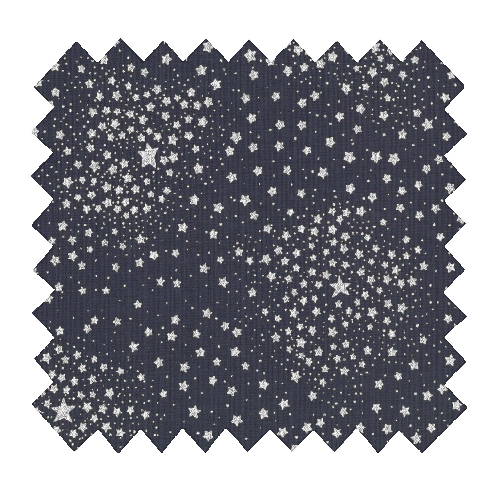 Tissu Coton Au Mètre Ex2470 Étoiles Argent Marine