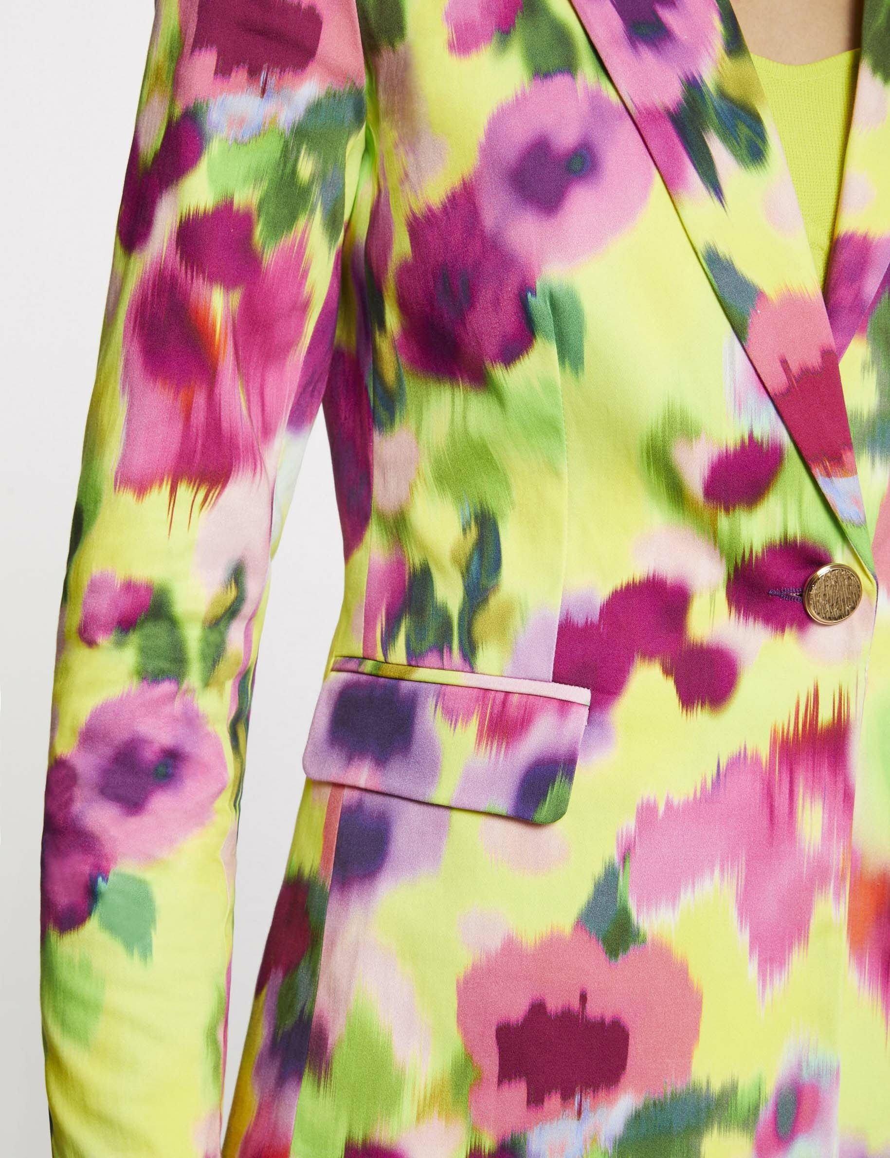 Veste cintrée satin imprimé abstrait multico femme - multico