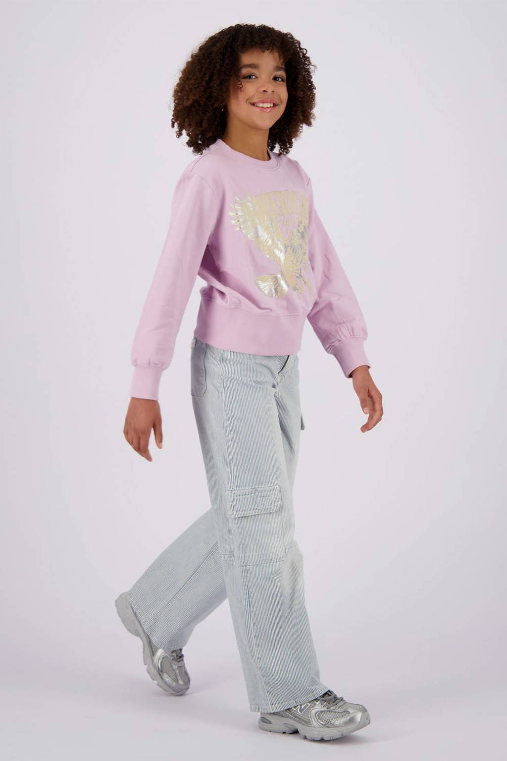 Vingino sweater Nydra met printopdruk lichtroze