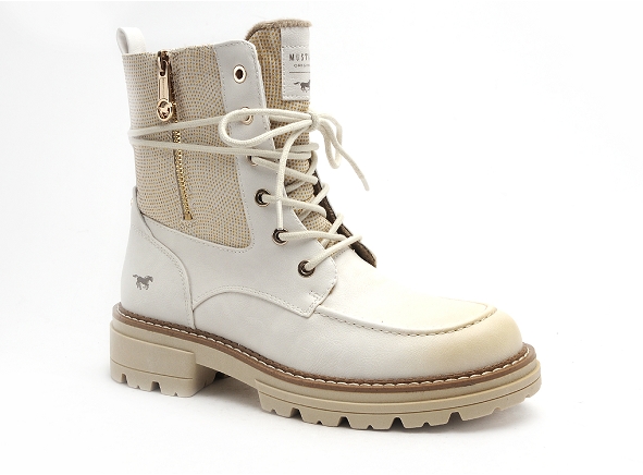 Mustang boots bottine plates femme 1437506 blanc