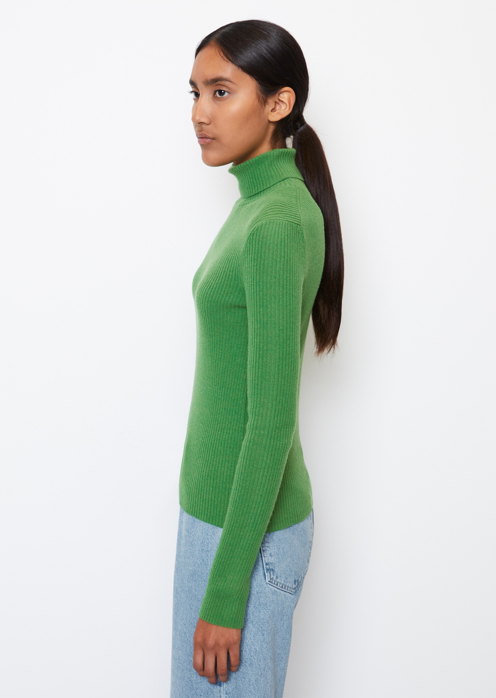 Rollkragenpullover shapedim soften Rippstrick