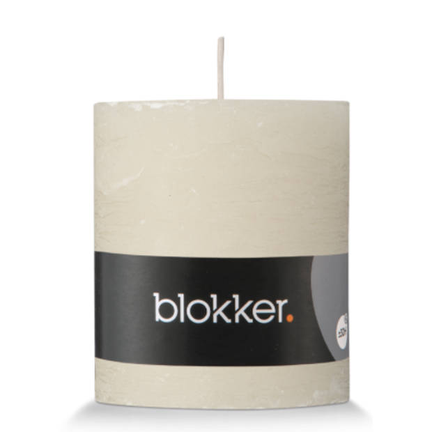 Blokker Rustieke Cilinderkaars - 7x8 cm - Crème