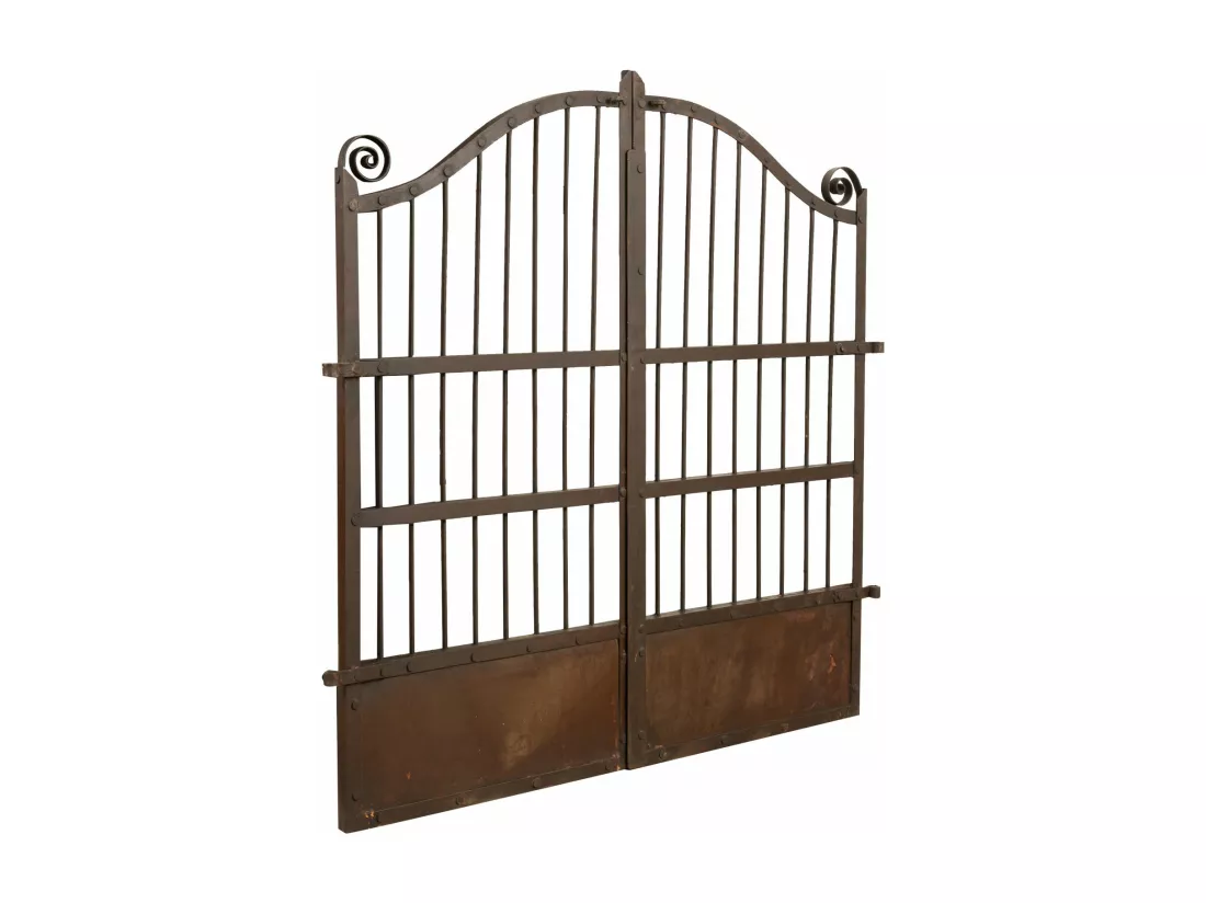 BISCOTTINI Portail - Fer Forgé Finition Antique - Clôture en Fer - Portail en Métal - Porte Décorative - Portail d'Entrée - 115x6x115cm - Une Pièce