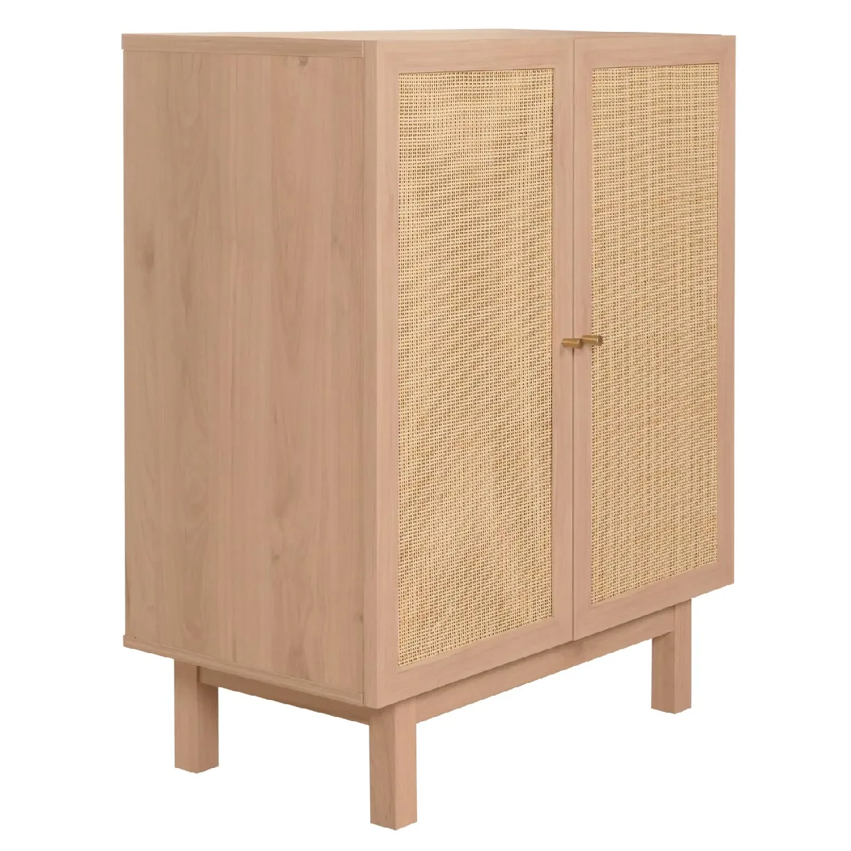 Mendler Highboard Kubu - Rotin et manguier