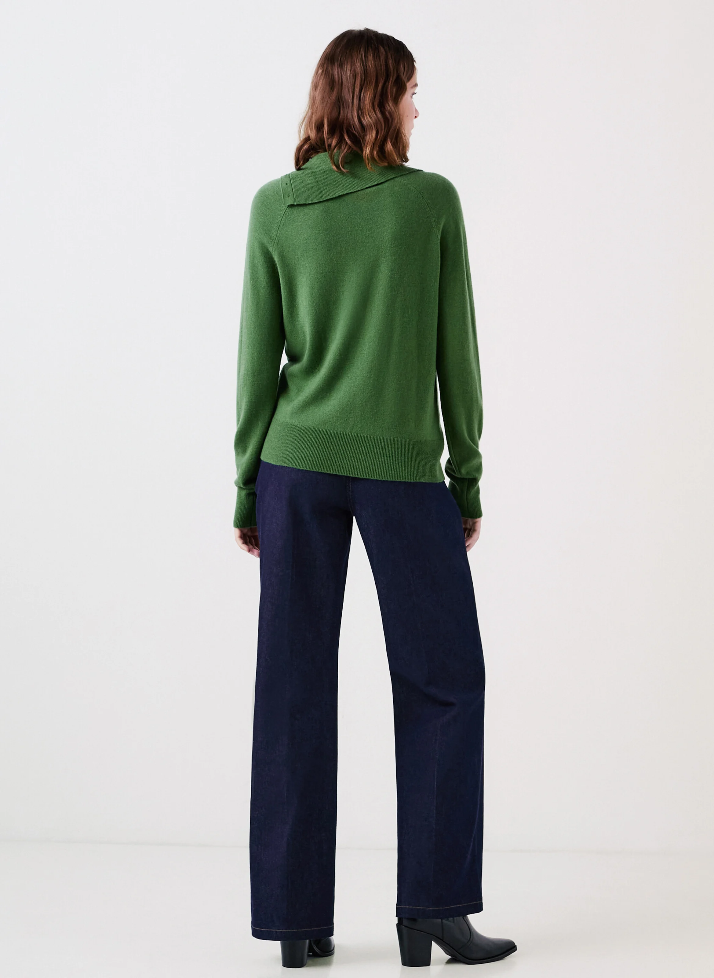 MELISSANDRE - Pull col à revers en laine | Vert