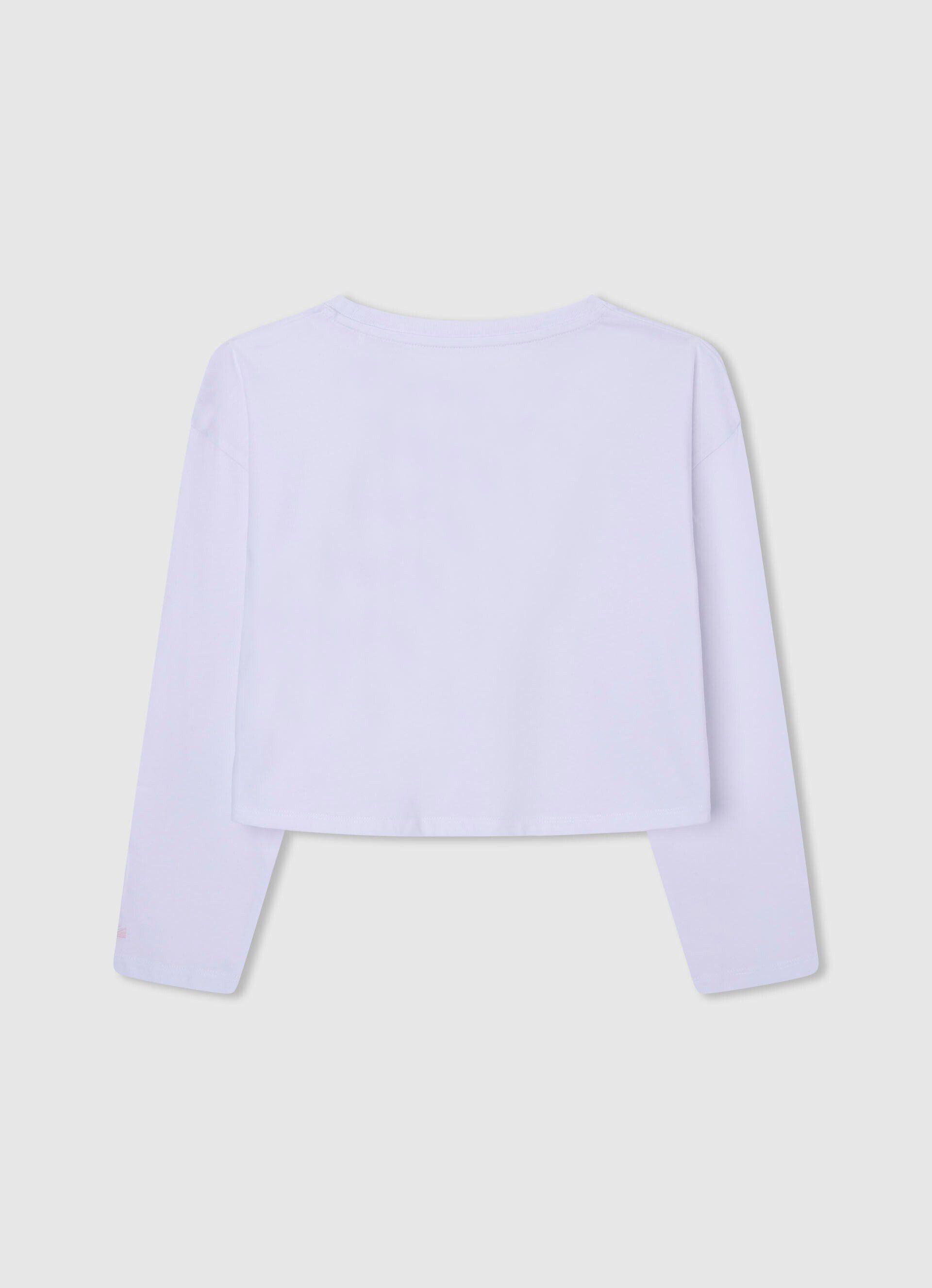 CAMISETA DE ALGODÃO DE MANGA LONGA - branca