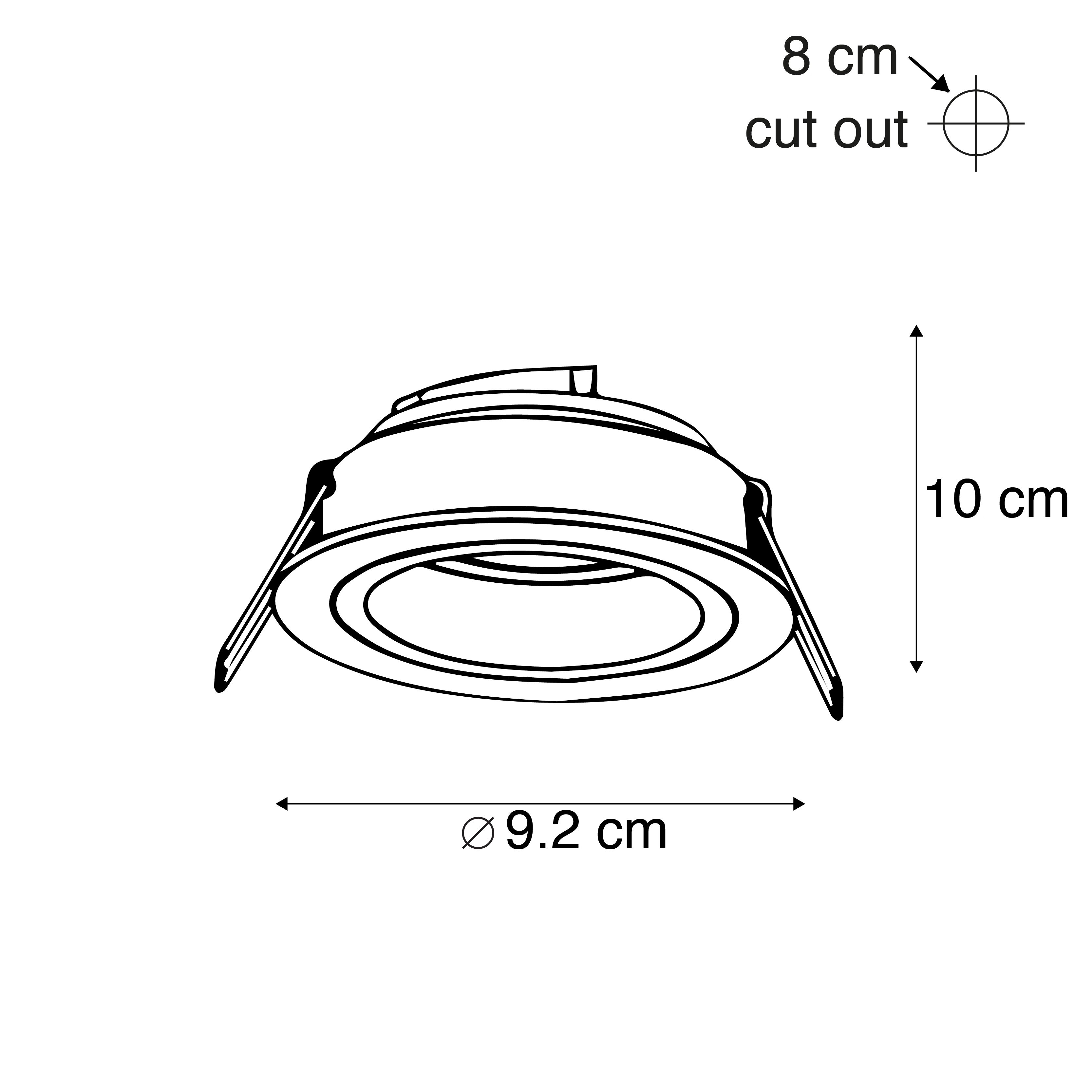 Smart inbouwspot zwart rond incl. wifi GU10 - Chuck