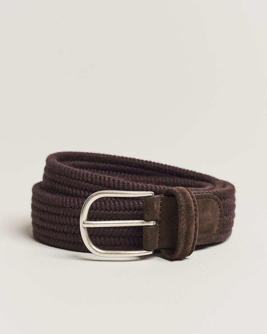Anderson's Braided Wool Belt Brown