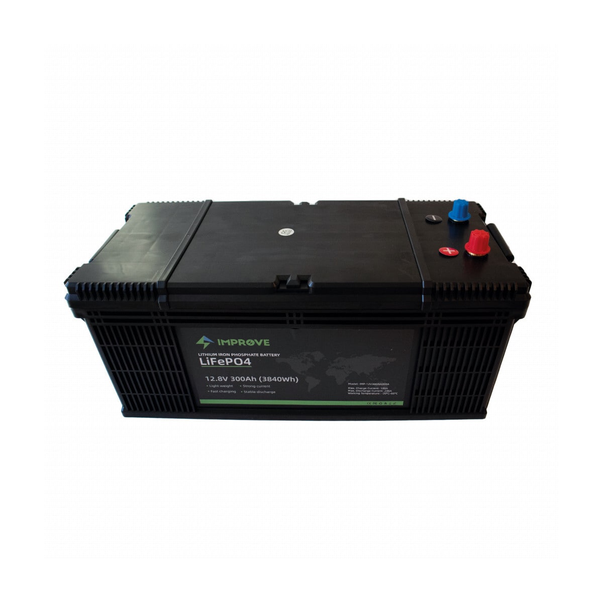 IMPROVE Lithium Batteri 12V 300Ah (LiFePO4) BMS 200A