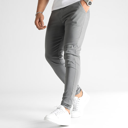 Lot De 2 Pantalons Chino Gris Anthracite Noir