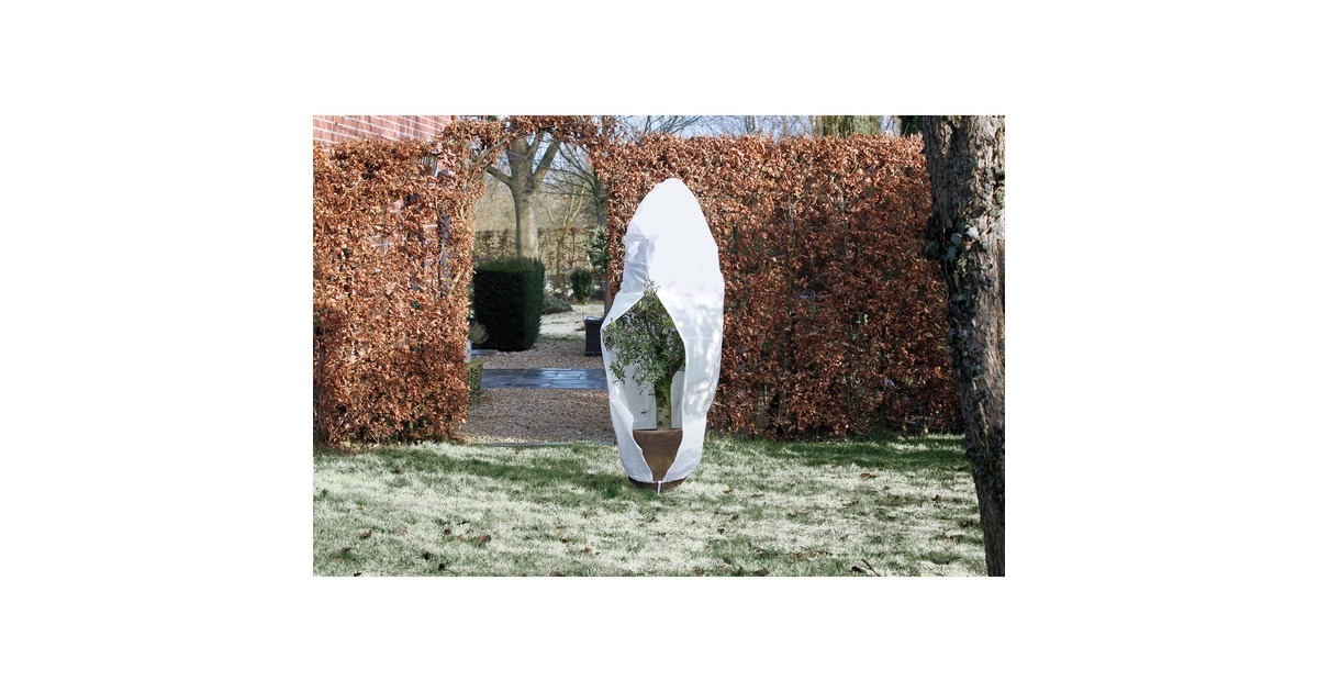NatureWinterafdekhoes met rits, 70 g/m² afdekking  (Wit, Ø 200 cm)