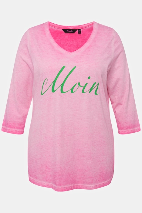 T-Shirt, Moin, Cold Dyed, V-Ausschnitt, 3/4-Arm
