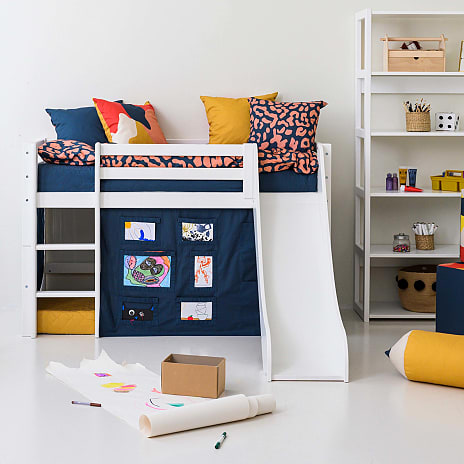 Hoppekids ECO Dream halvhøj seng med rutsjebane 70x160 cm