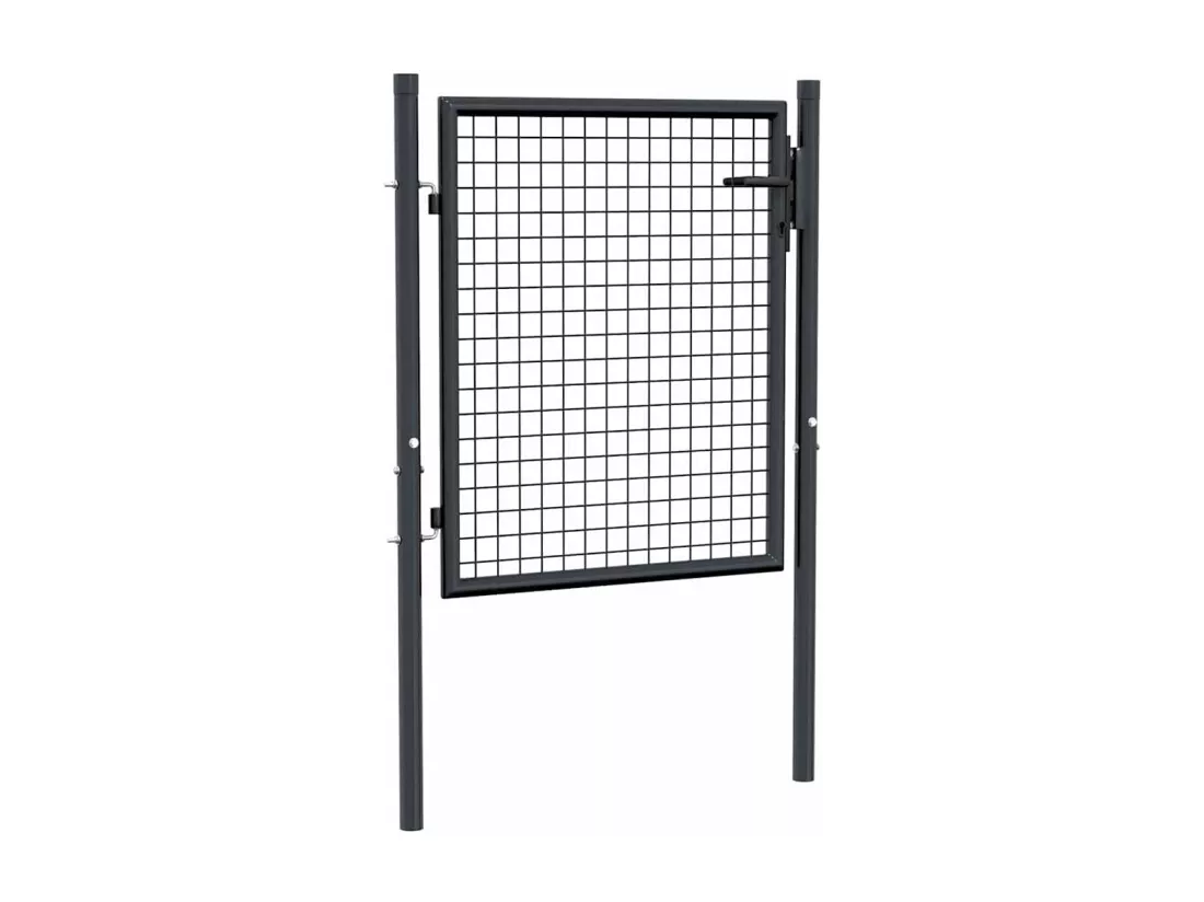 Portail en maille de jardin Acier galvanisé 100 x 125 cm Gris