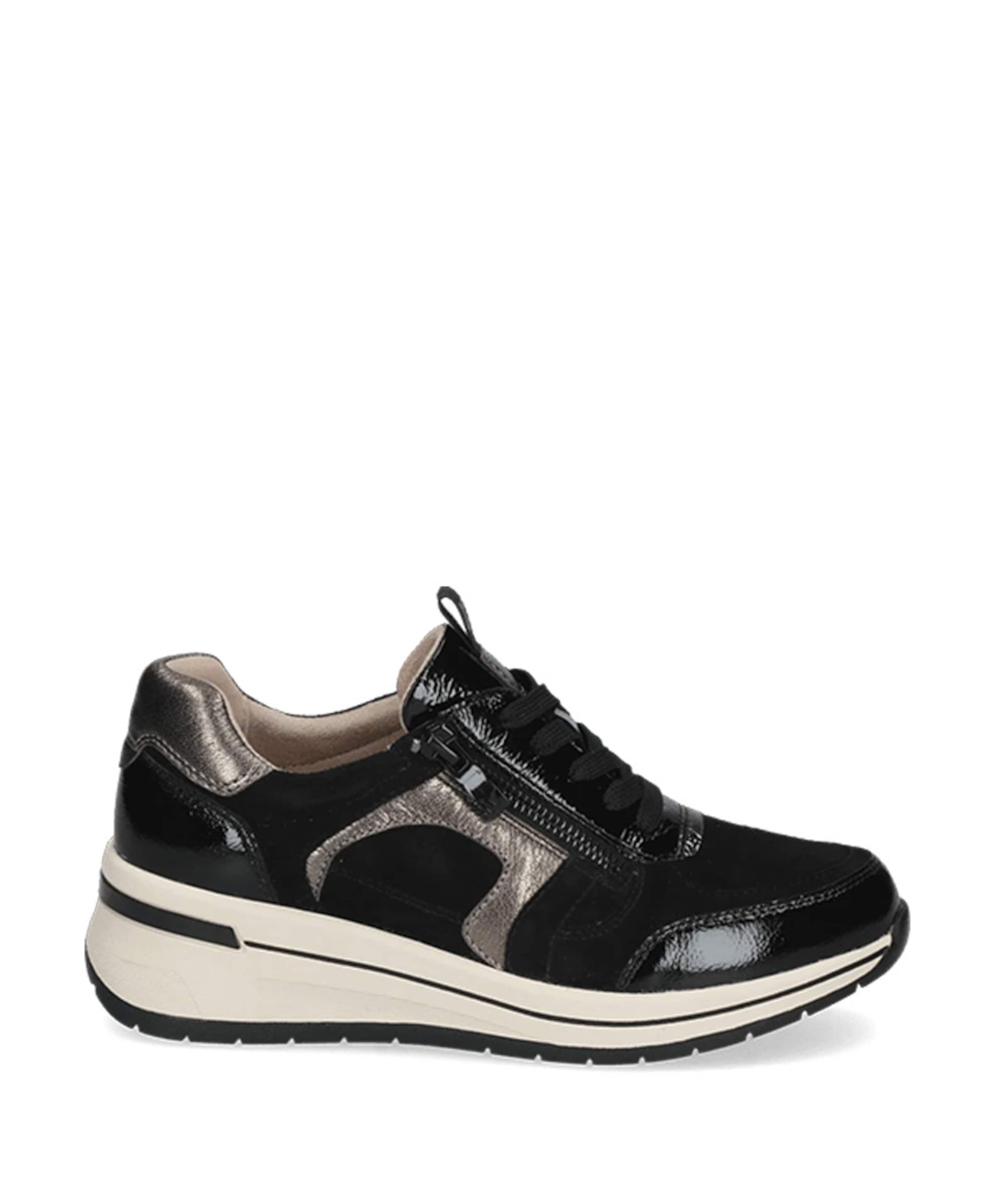 Caprice Lace-up dames sneakers zwart