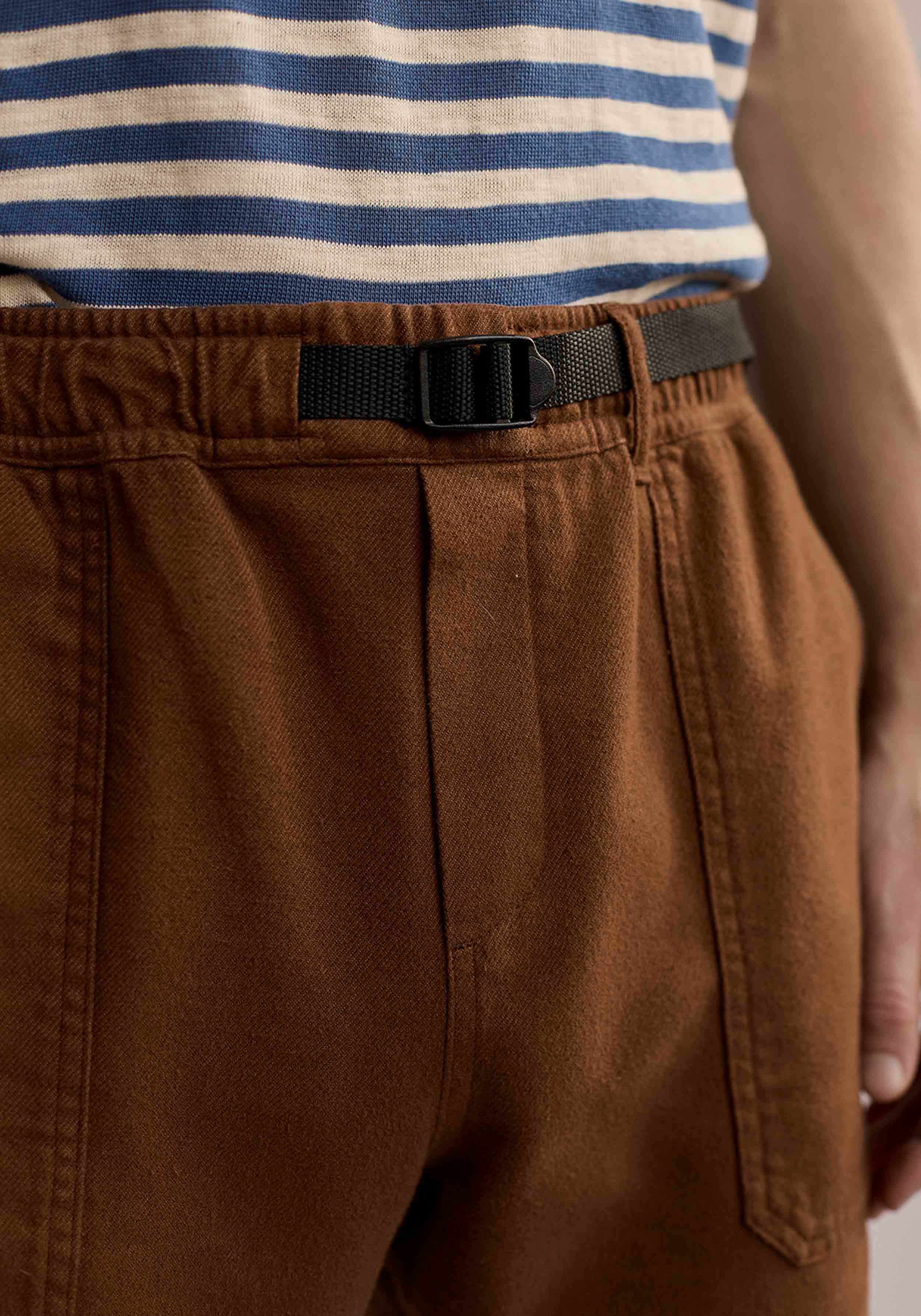 Twothirds Flanellhose Downhill Brown Sand