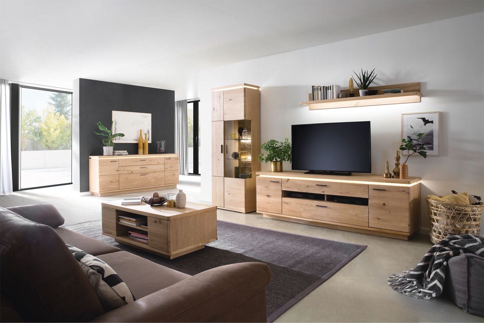 Sideboard BARCELONA 210 cm Balkeneiche bianco
