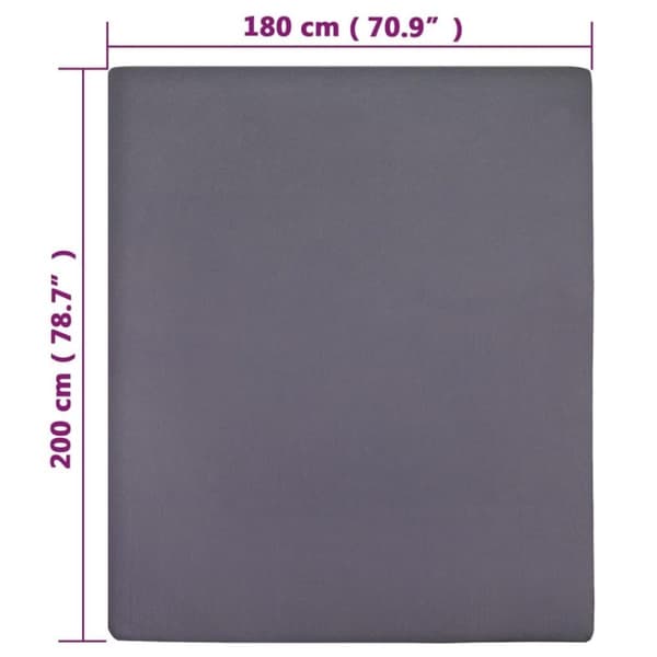 vidaXL Jerseylaken antrasitt 180x200 cm bomull