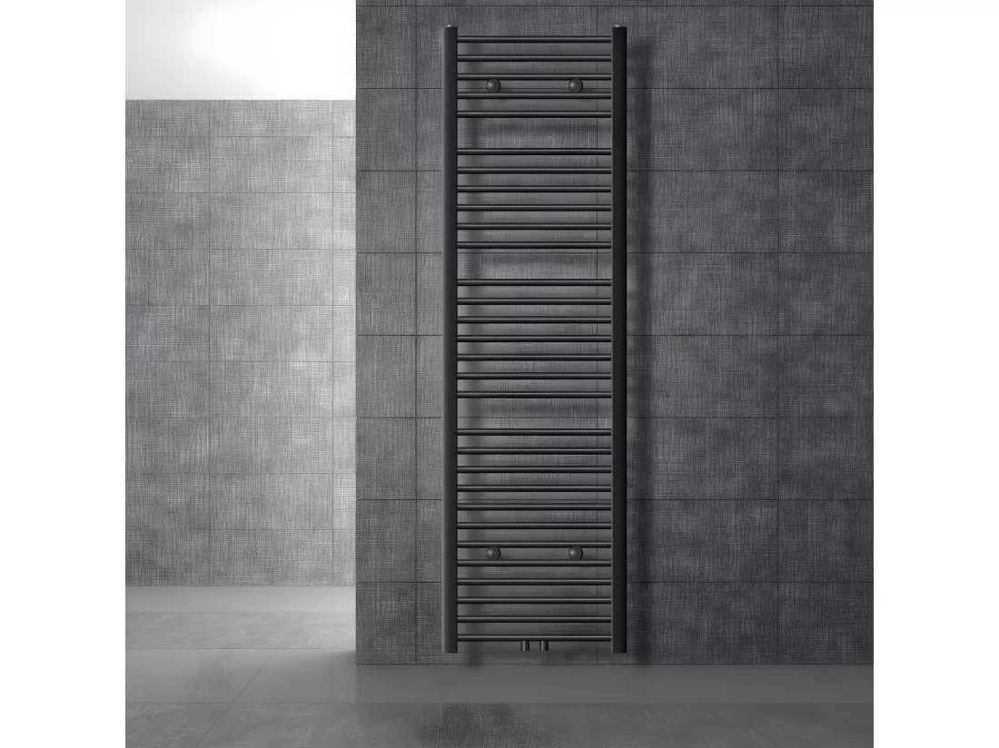 Radiateur sèche-serviette forme droite anthracite connexion central 50 x 180 cm