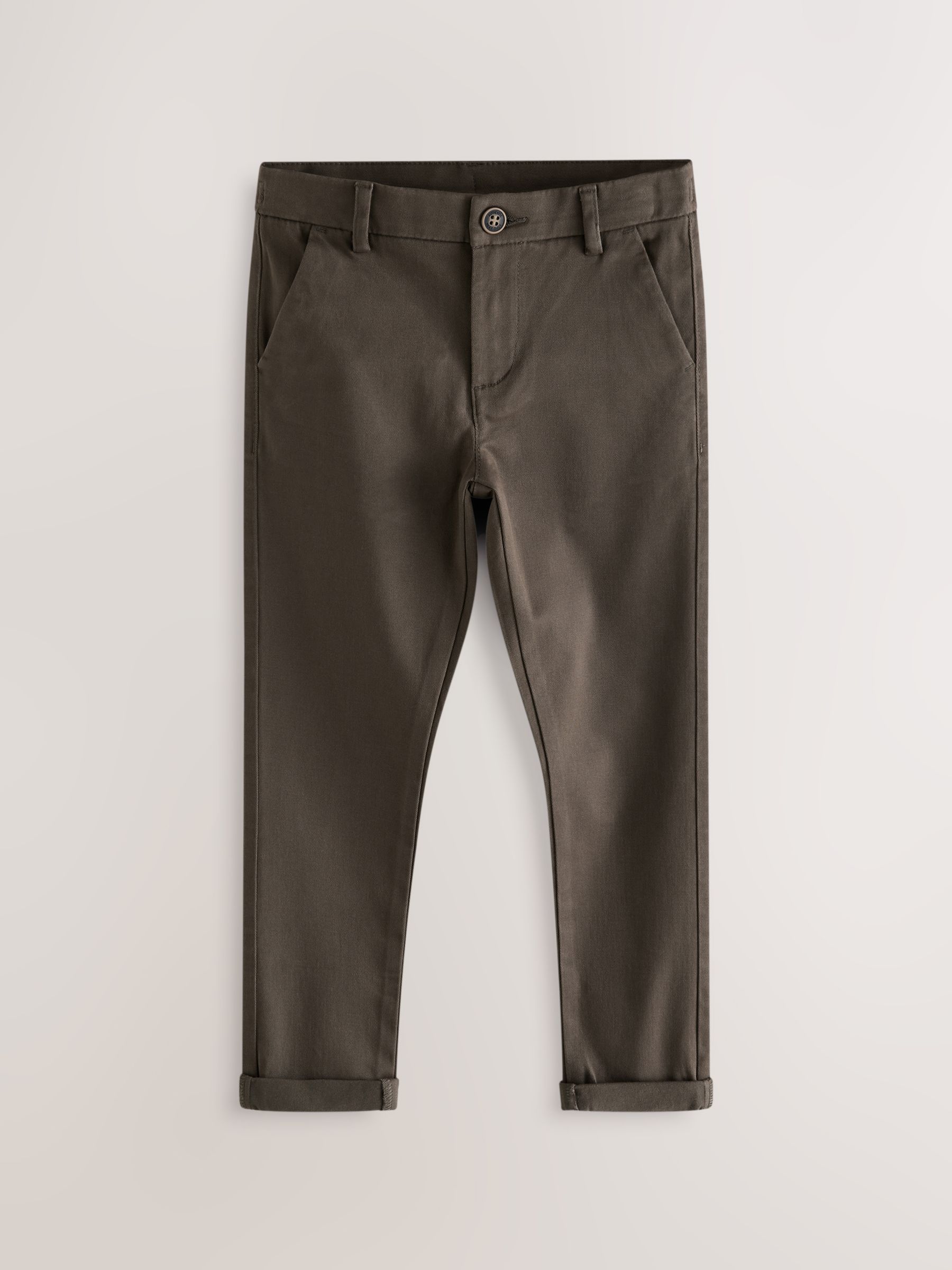 Chocoladebruin - Stretchy chino's (3-17jr)