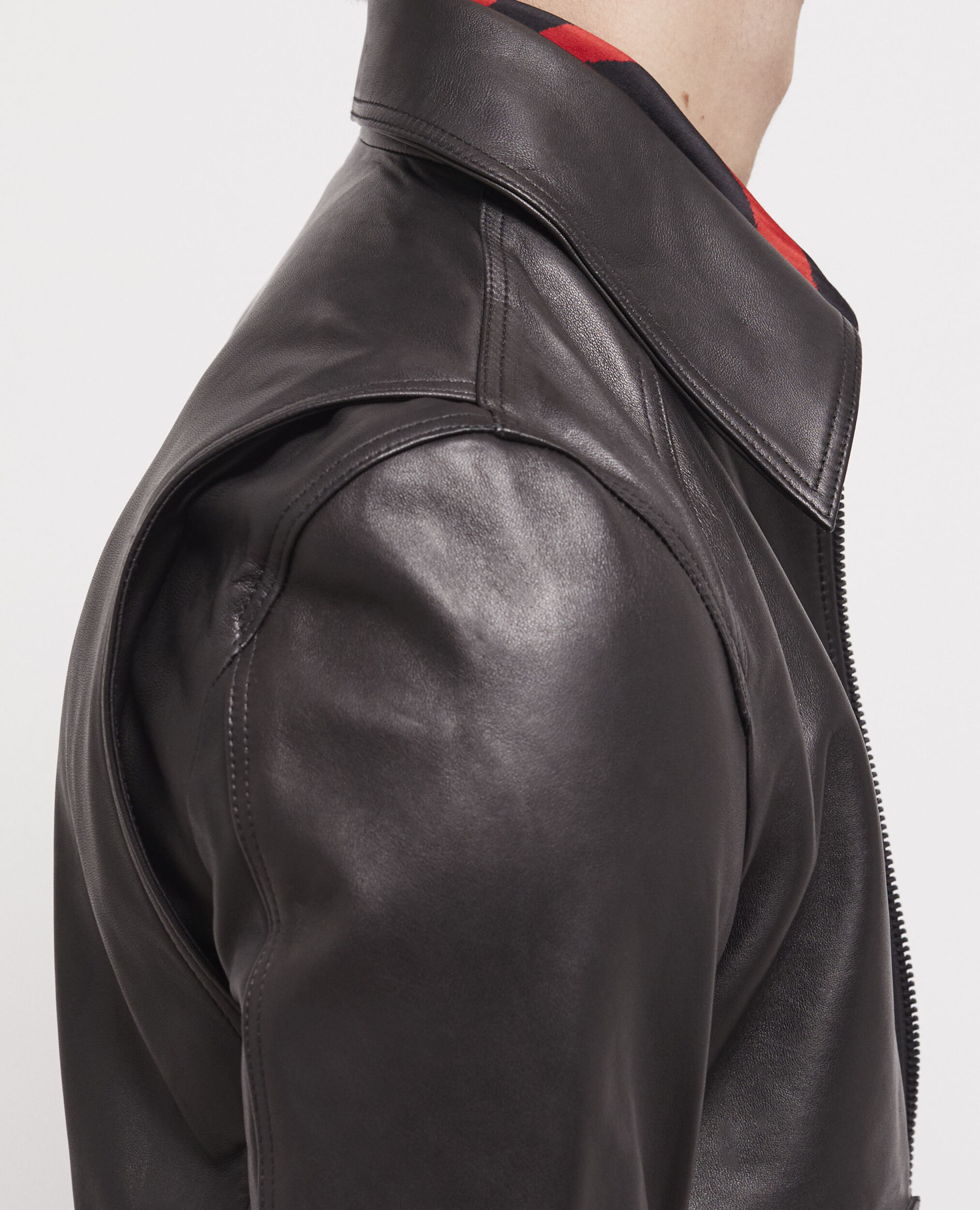 Blouson en cuir noir