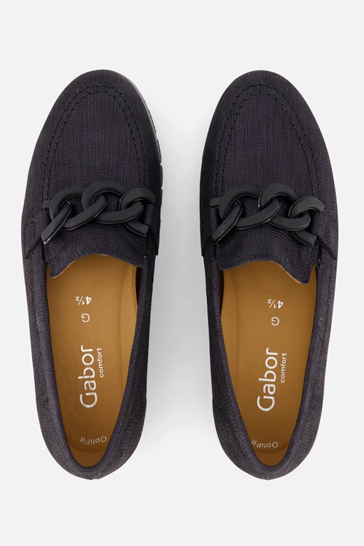 Gabor Instappers blauw Suede
