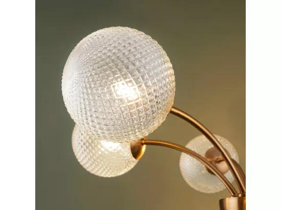 Lustre doré moderne 6 boules en verre - Gala