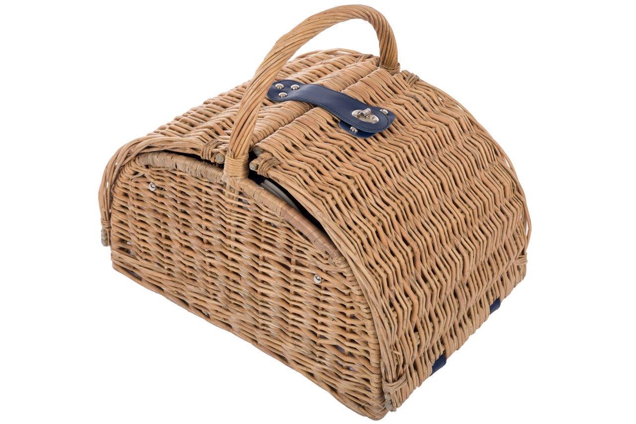 Picknickkorb MIA - Weide-blau-weiß - Massivholz - 33 cm