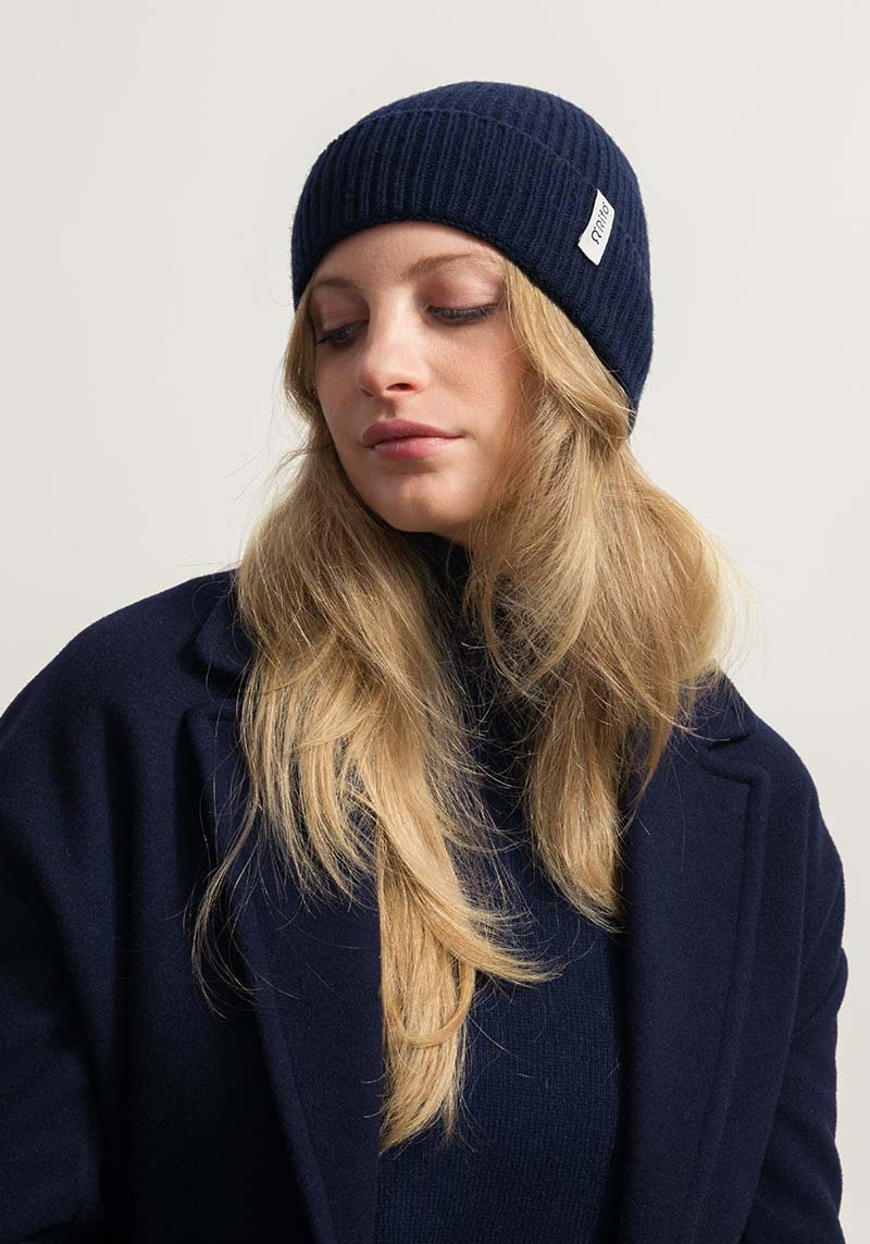 Rifo Beanie Kaschmir Marcello Blu Mora