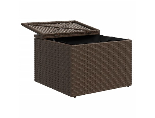 VIDAXL - Pouf Tabouret de jardin avec coussin brun 55x55x37 cm résine tres...