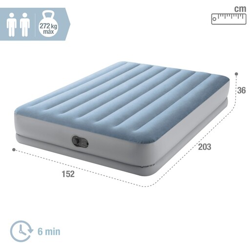 Colchão inflável de casal Intex tamanho M Plus, altura média, conforto