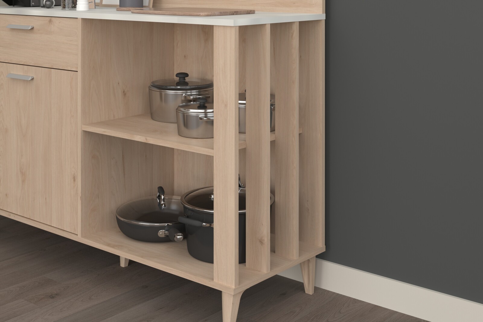 Beistellschrank GALA 12 - Jackson Eiche - Beton-Optik
