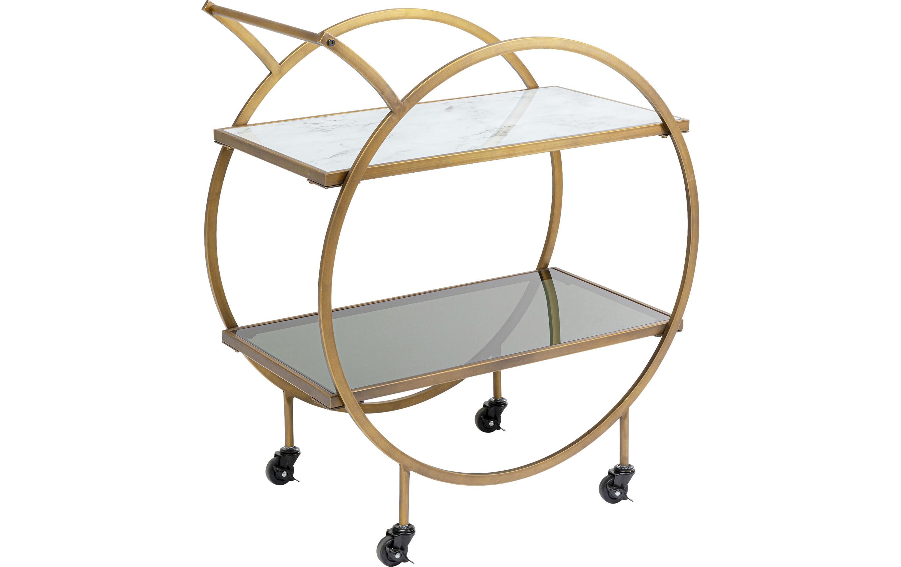 Bartrolley Loft 85 x 74 cm, Messing<br>Servierwagen