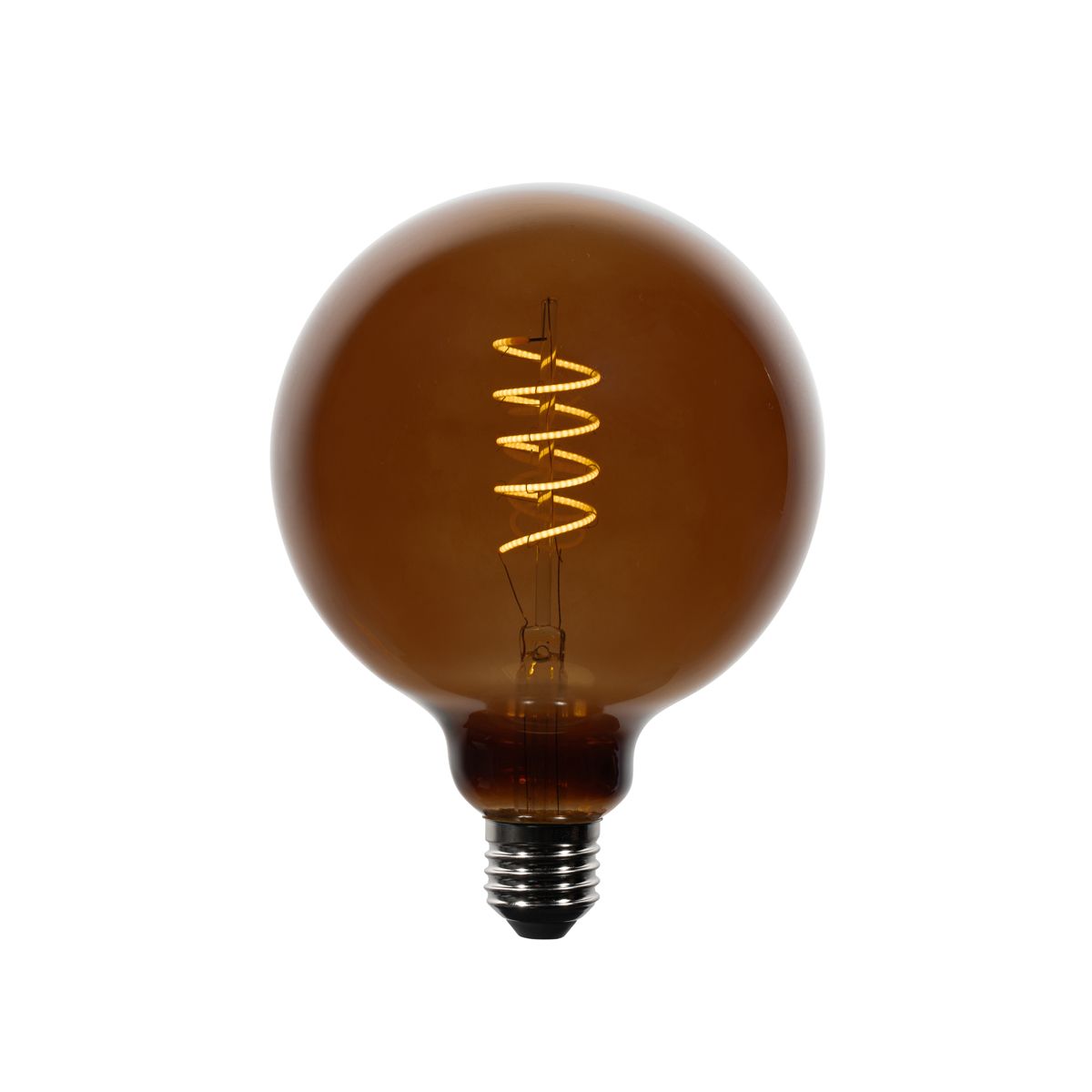 E27 dimbare LED lamp G125 bruin 4W 120 lm 1800K