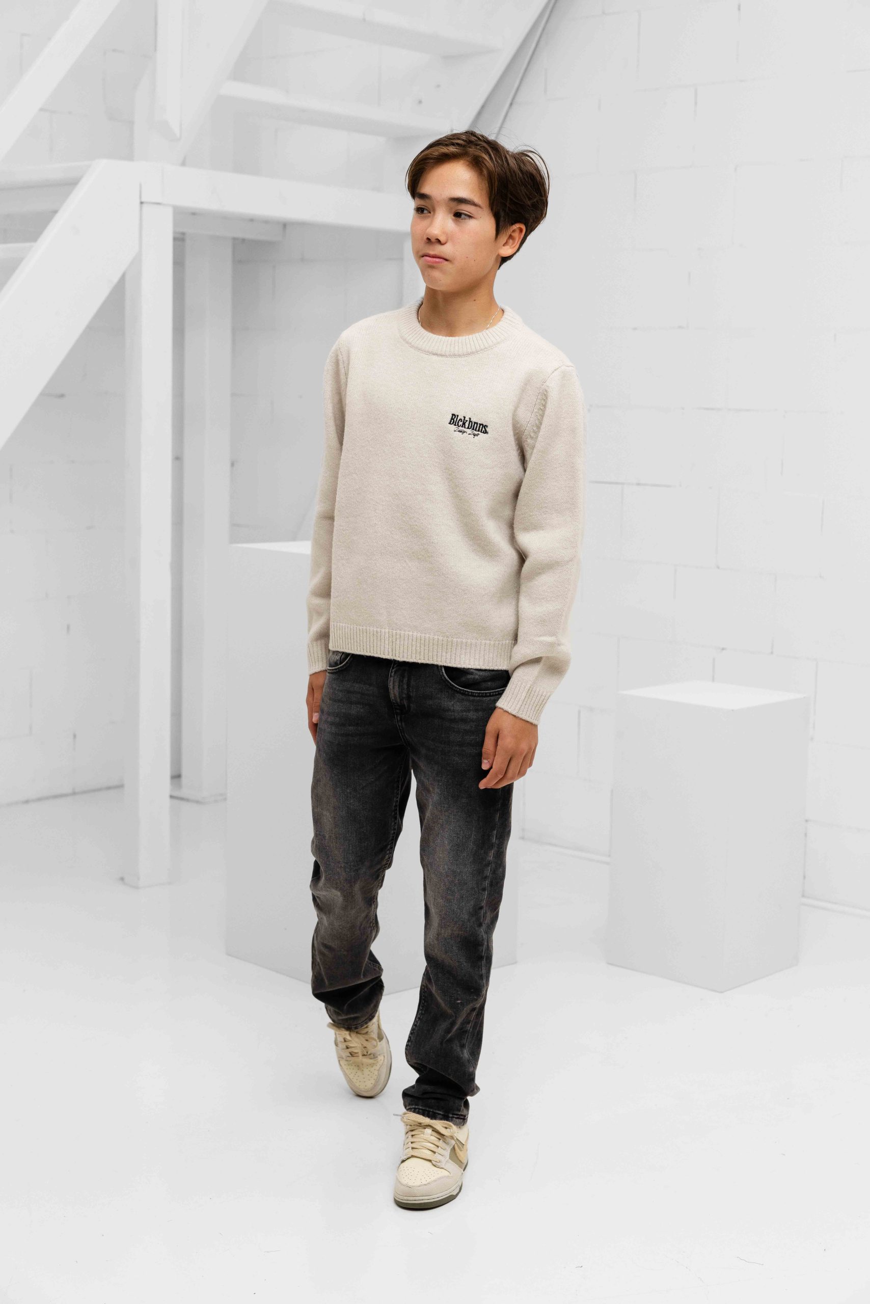 Black Bananas Knitted Sweater Kids Beige