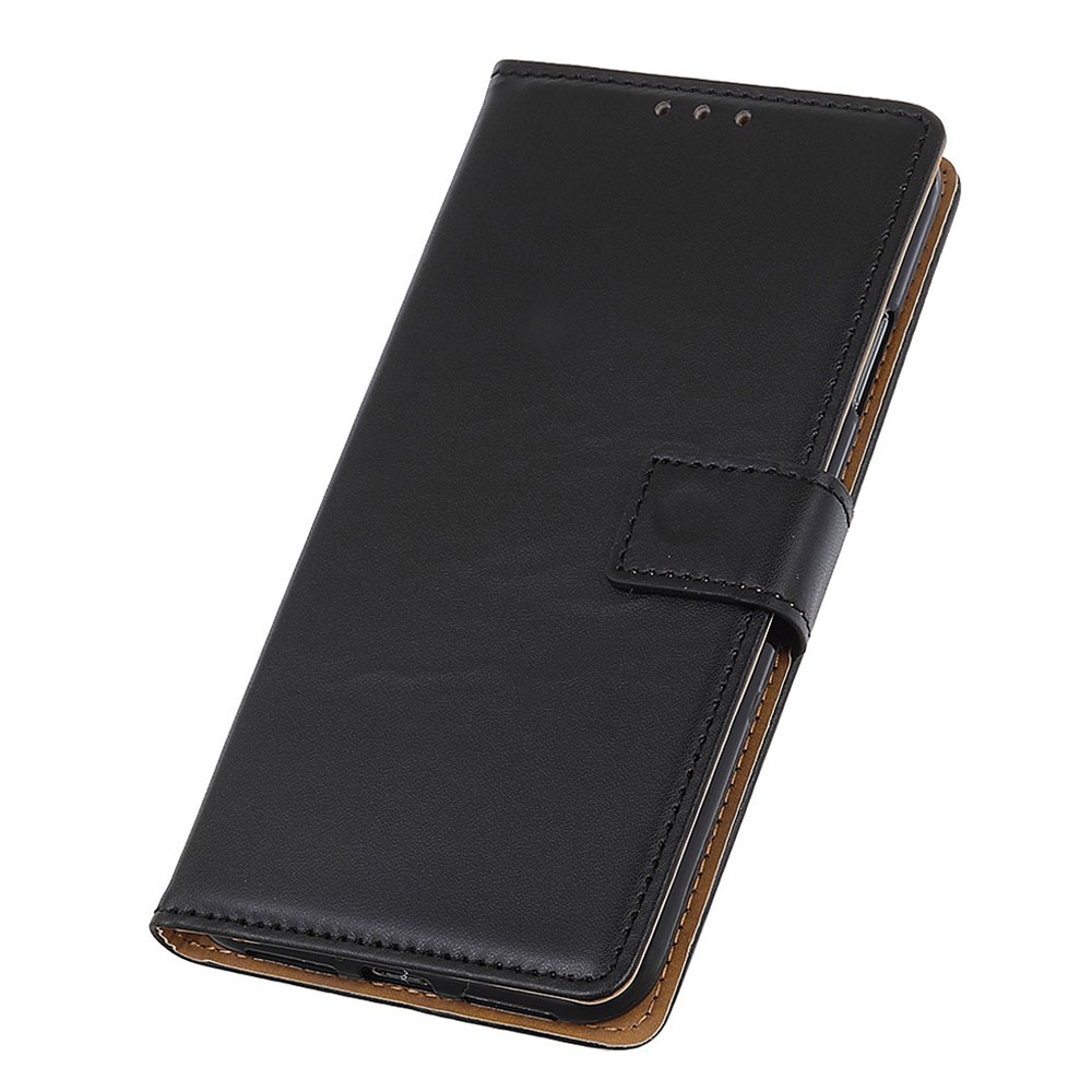 Samsung Galaxy A71 Leder Tasche Flip Cover mit Kartenfächer - Schwarz