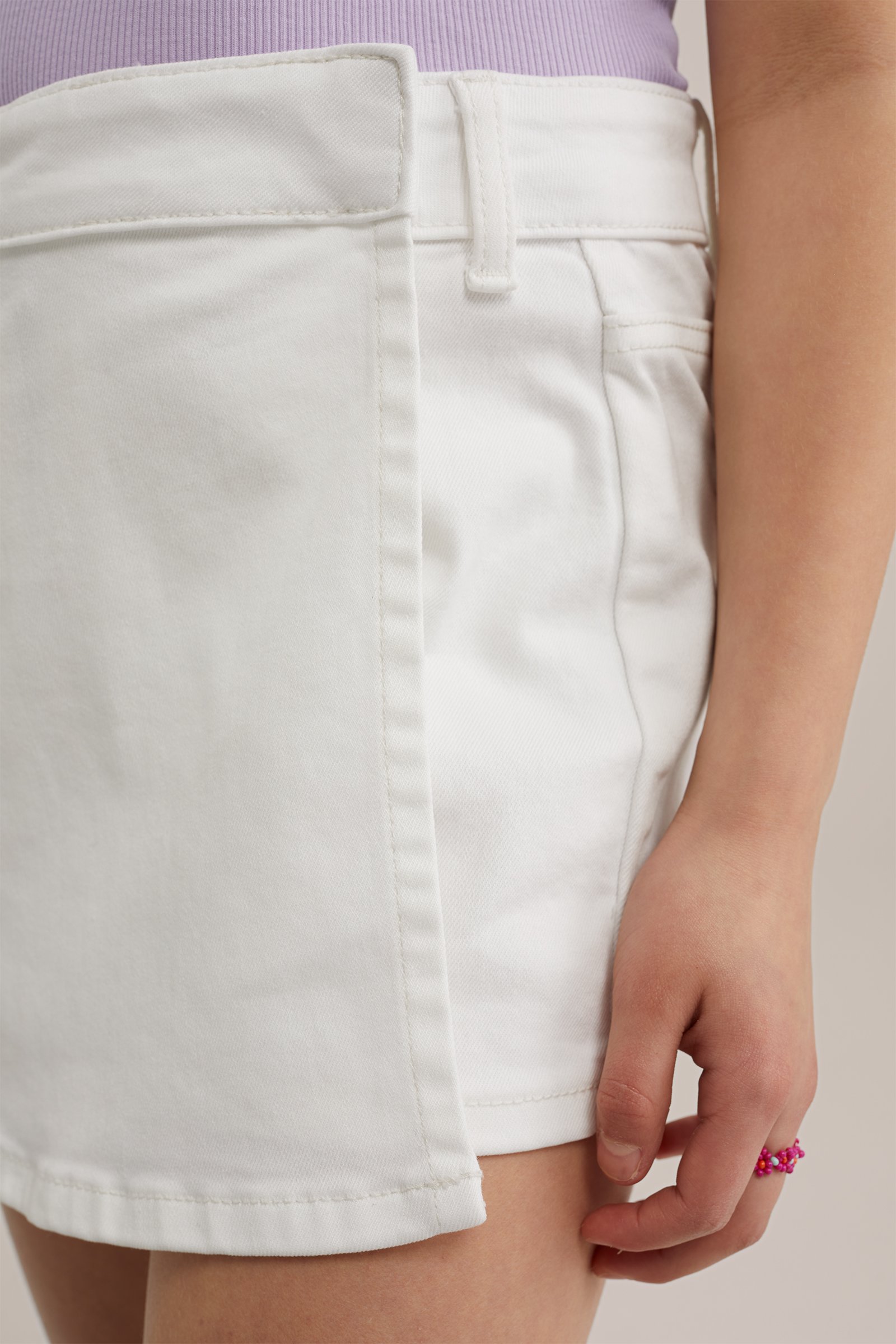 Meisjes denim skort Blue Ridge Wit