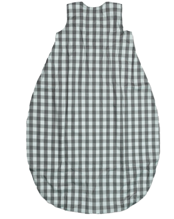 Flanellschlafsack kariert in grau