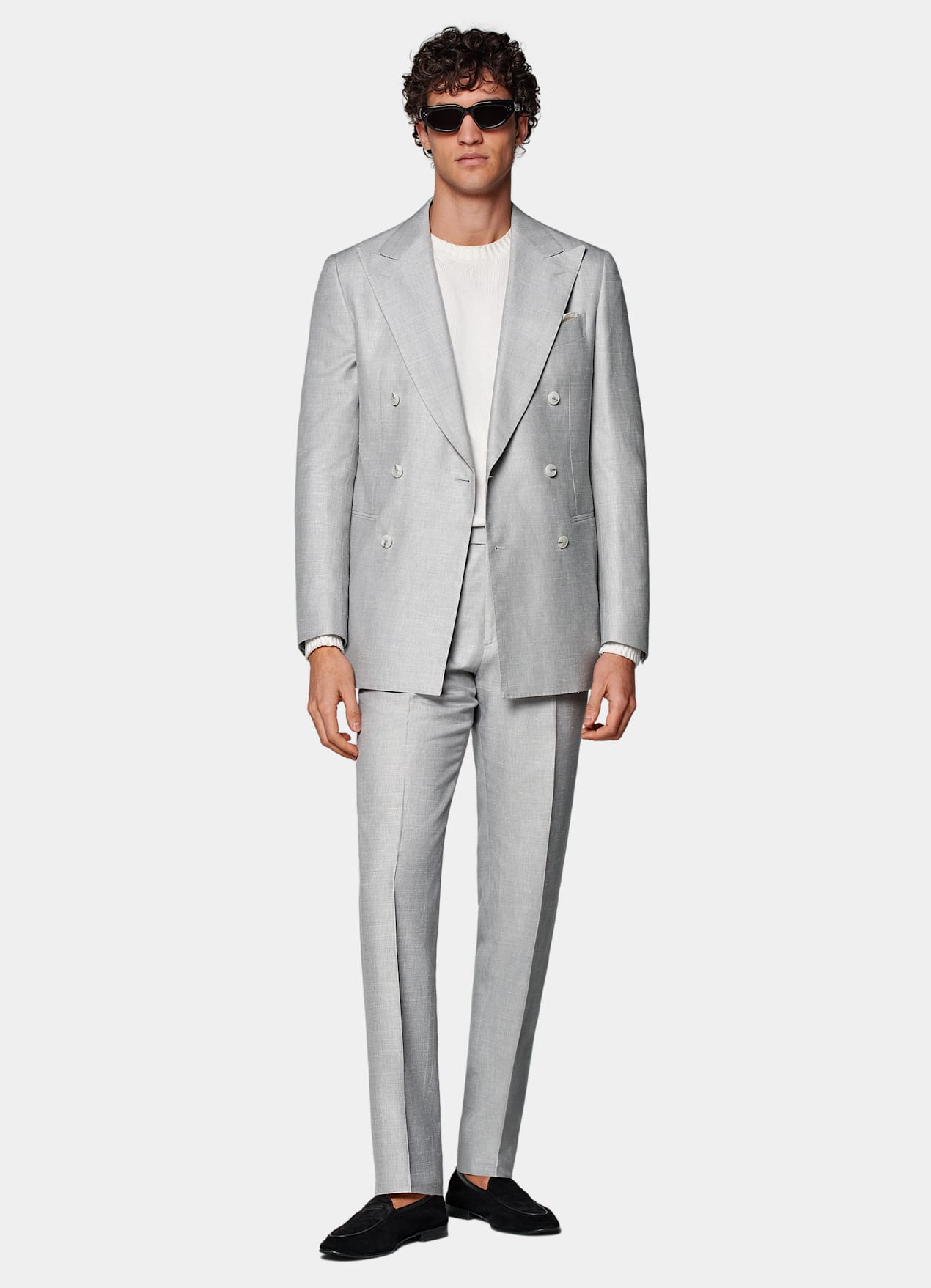 Costume Havana coupe Tailored gris clair