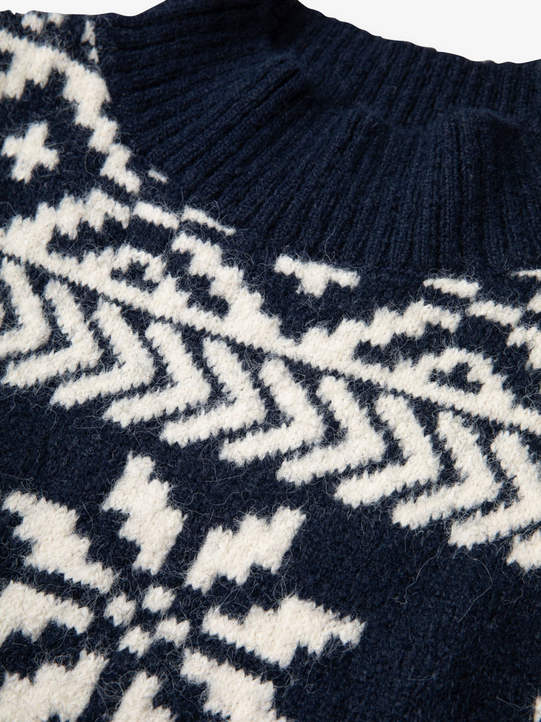 Blauw - The Little Tailor Chunky Tweekleurige Fairisle Kerstmis Trui