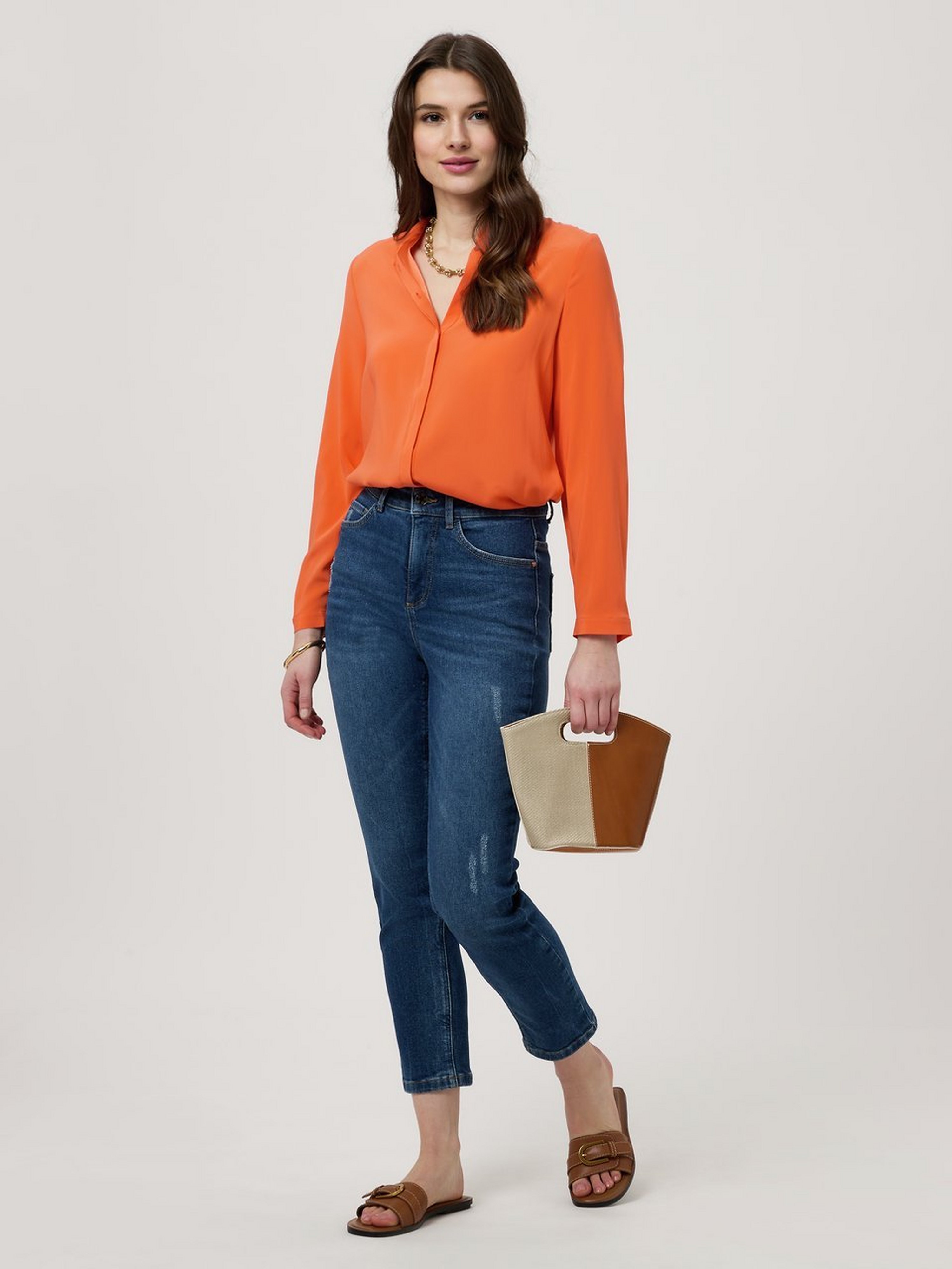 Bluse mit Seide