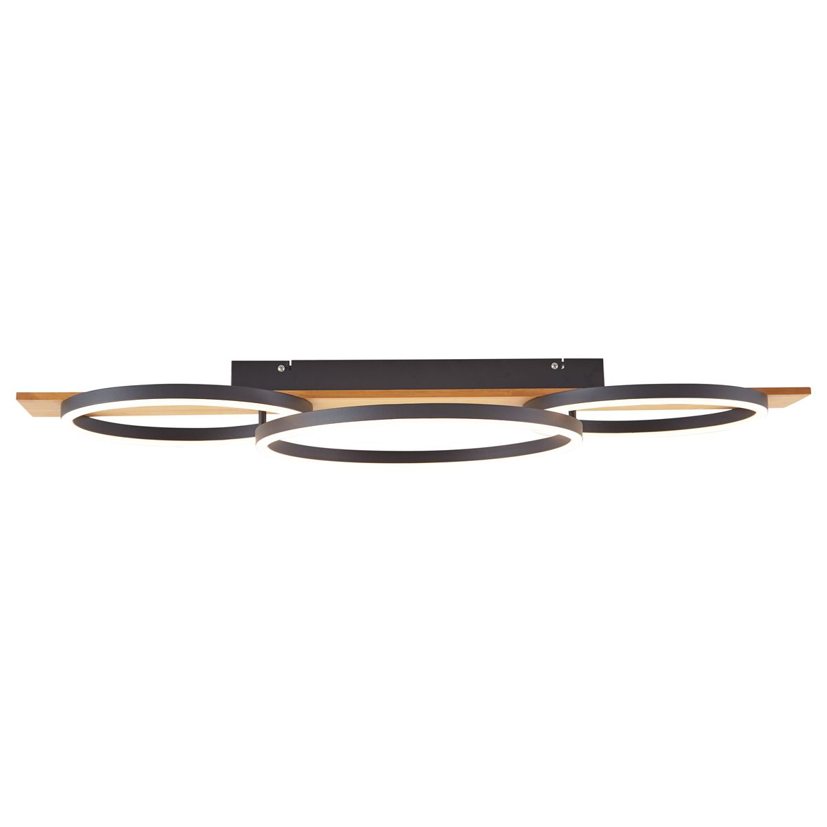Design plafondlamp zwart rond incl. LED 3-staps dimbaar 3-lichts - Nimue