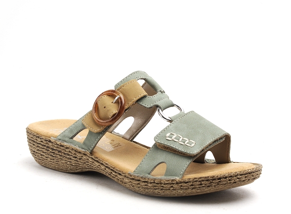 Rieker mules et sabots plats femme 658n4 vert