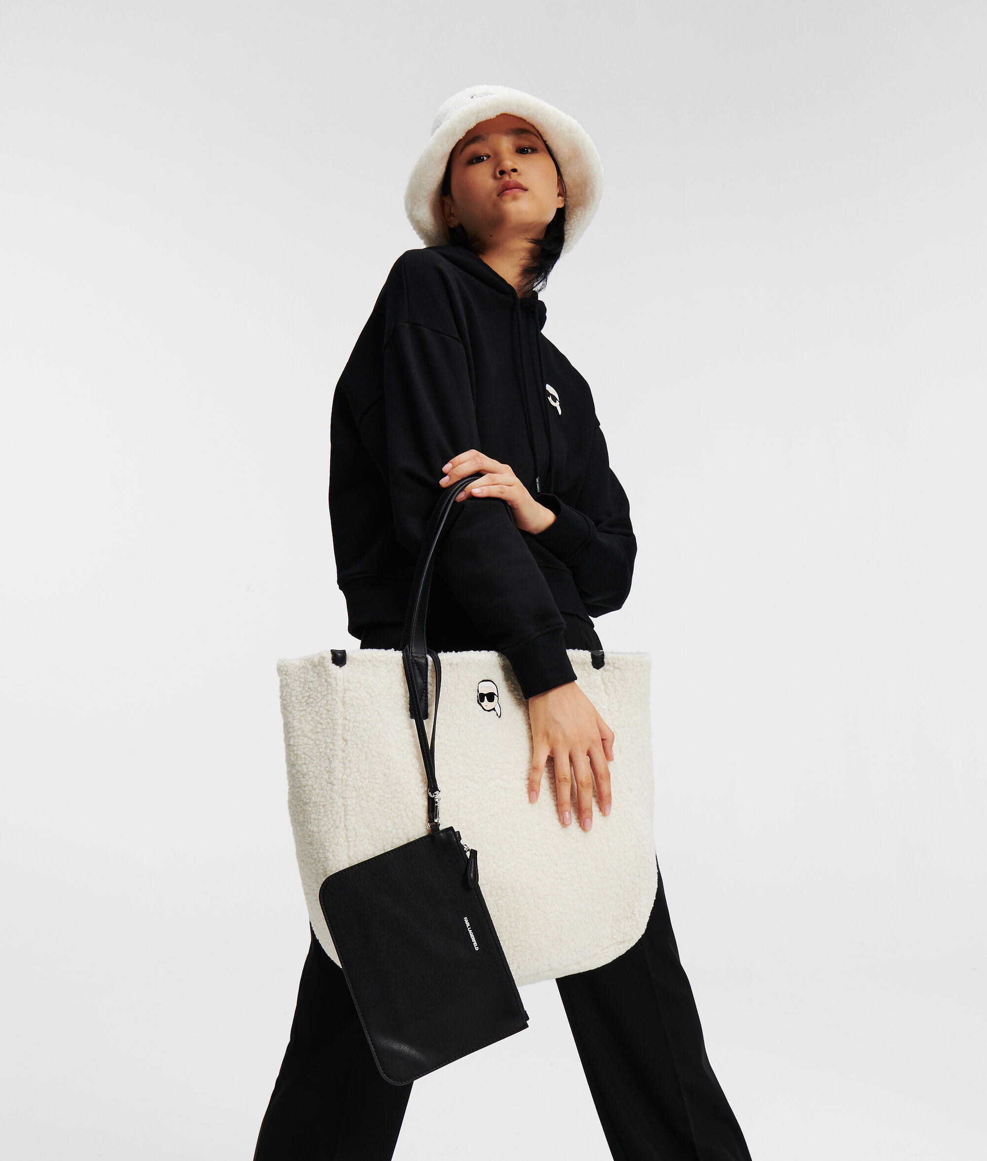 CABAS RÉVERSIBLE EN SHEARLING K/IKONIK