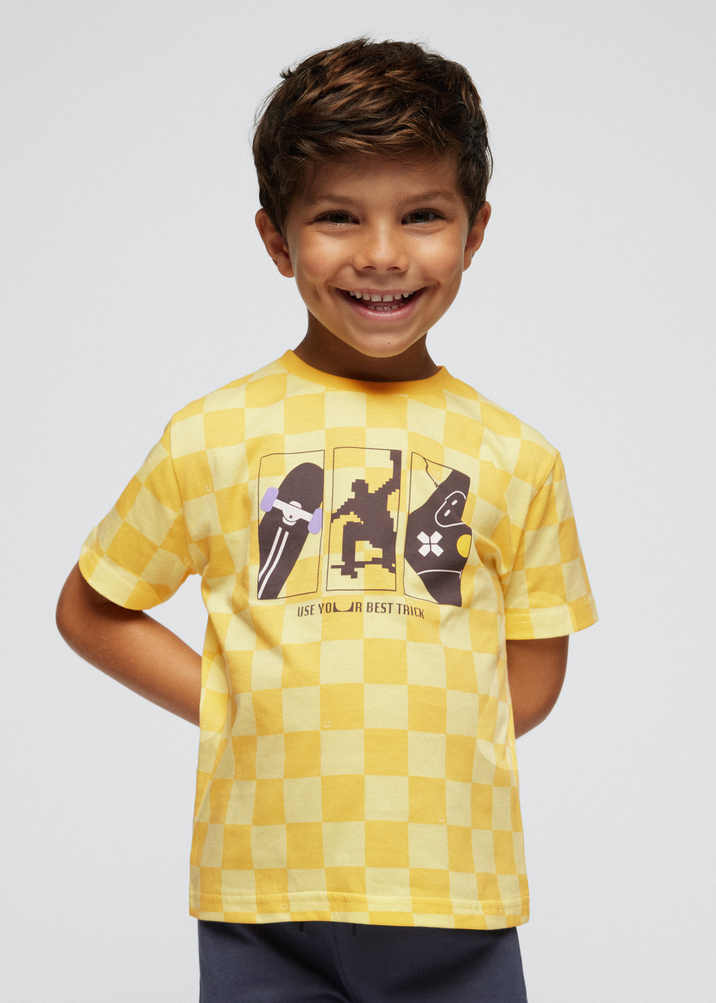 Camiseta xadrez Better Cotton para meninos