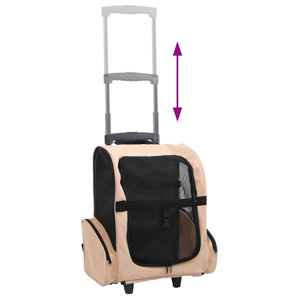 Opvouwbare kinderwagen voor huisdieren, beige