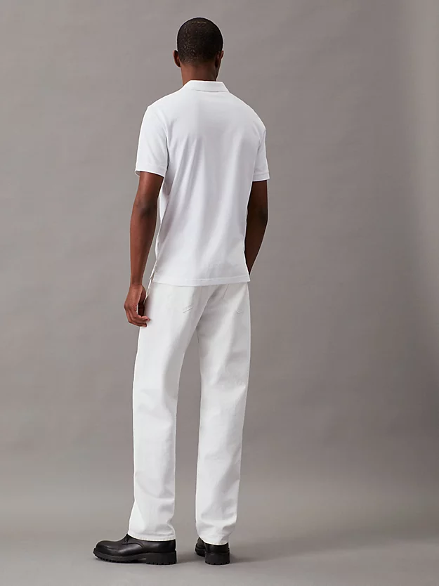 Camisa polo de corte justo com gola elástica em piqué