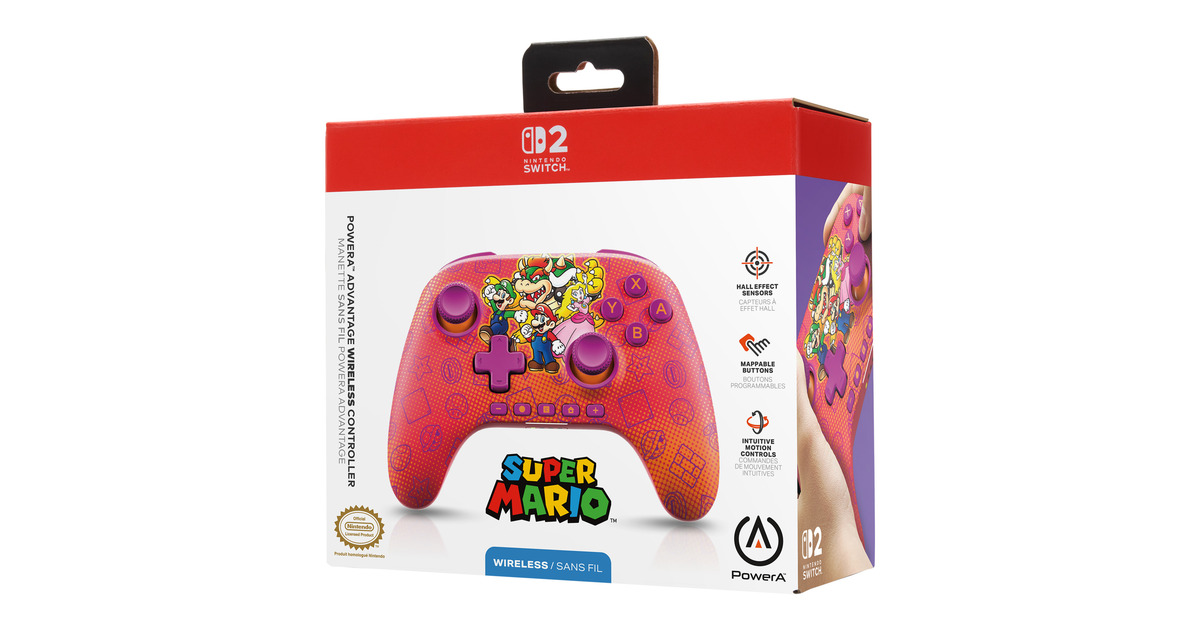 PowerAAdvantage draadloze controller voor Nintendo Switch 2 - Mario en vrienden  (Rood)